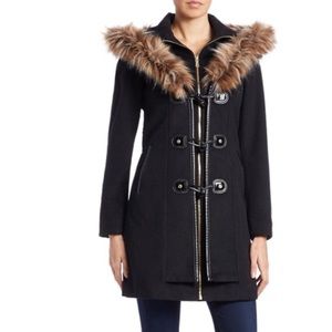 BETSEY JOHNSON - Wool Faux Fur Toggle Coat  (Size: XXL)